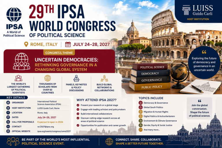 IPSA World Congress of Political Science 2027 — Rome, Italy: Everything You Need to Know