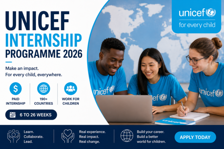 UNICEF Internship Programme 2026 — Paid Internship for Students and Graduates Worldwide