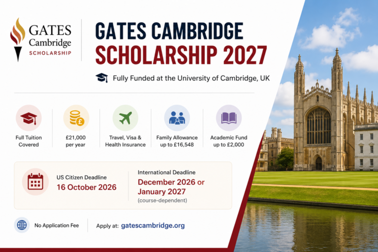 Gates Cambridge Scholarship 2027 — Fully Funded at the University of Cambridge (Complete Guide)
